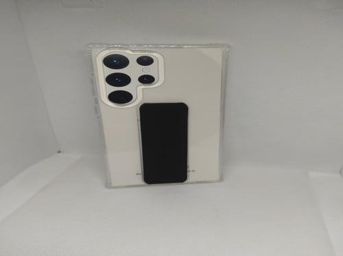 غطاء جوال شفاف من السيليكون مع مسكة عريضة وستاند أ...