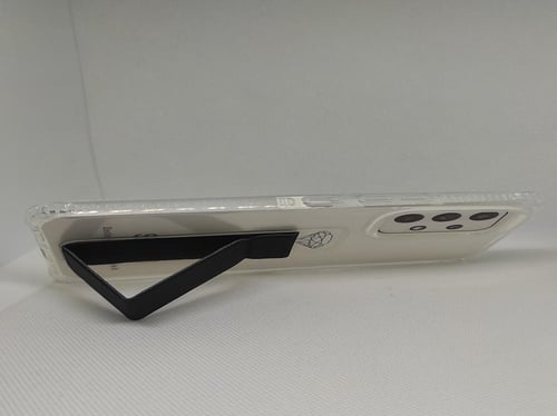 غطاء جوال شفاف من السيليكون مع مسكة عريضة وستاند أ...