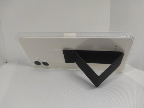 غطاء جوال شفاف من السيليكون مع مسكة عريضة وستاند أ...