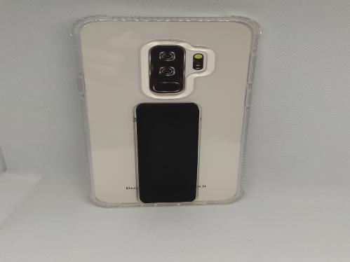 غطاء جوال شفاف من السيليكون مع مسكة عريضة وستاند أ...