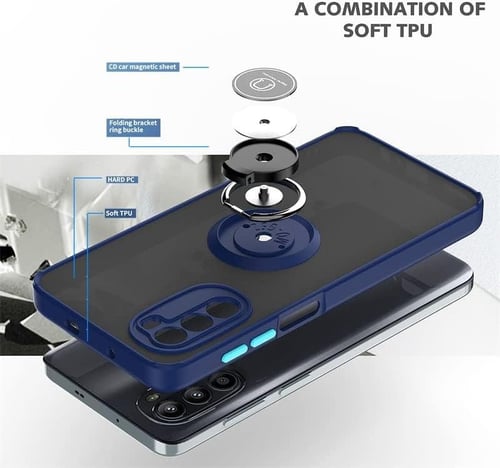 غطاء جوال شبه شفاف بأطراف من السيليكون مع حماية كا...