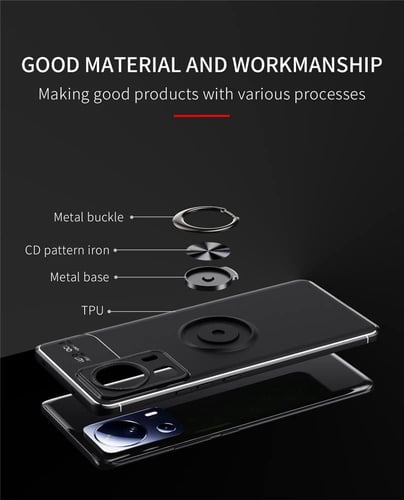 غطاء جوال من السيليكون الناعم مضاد للصدمات مع خاتم...