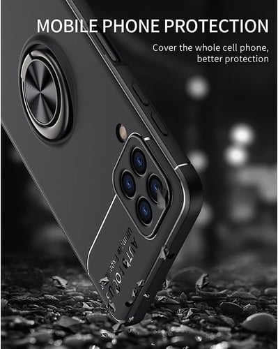 غطاء جوال من السيليكون الناعم مضاد للصدمات مع خاتم...