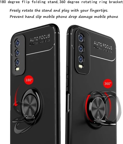 غطاء جوال من السيليكون الناعم مضاد للصدمات مع خاتم...