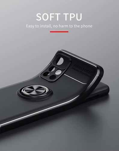 غطاء جوال من السيليكون الناعم مضاد للصدمات مع خاتم...