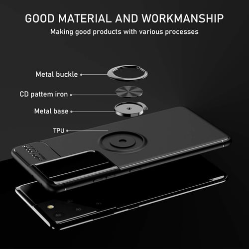 غطاء جوال من السيليكون الناعم مضاد للصدمات مع خاتم...