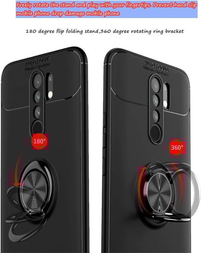 غطاء جوال من السيليكون الناعم مضاد للصدمات مع خاتم...