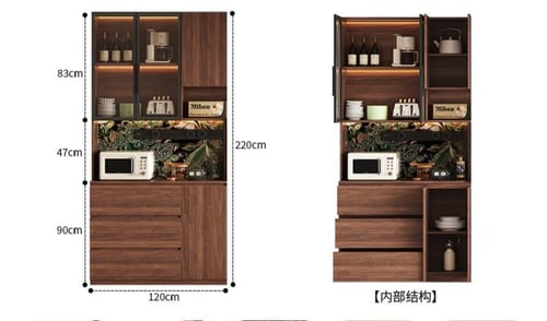 خزانة جانبية بسيطة من الخشب الصلب