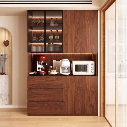 خزانة جانبية بسيطة من الخشب الصلب