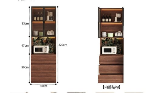 خزانة جانبية بسيطة من الخشب الصلب