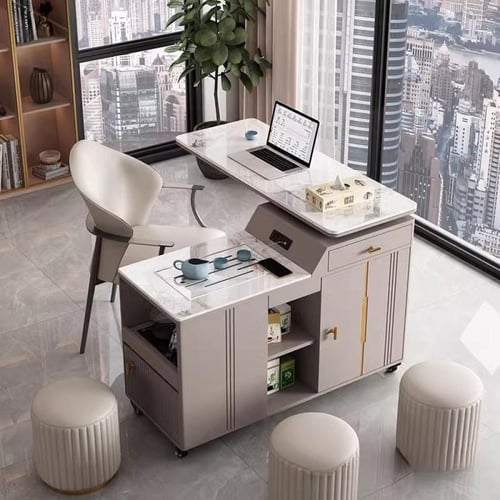 طاولة شاي وقهوة متحركه مرنه قابلة لتحويل لطاولة عم...