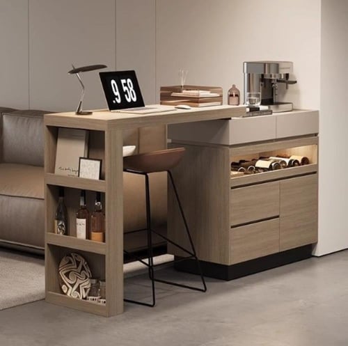 خزانة طعام مكتب بار إيطالية متعددة الوظائف قابلة ل...