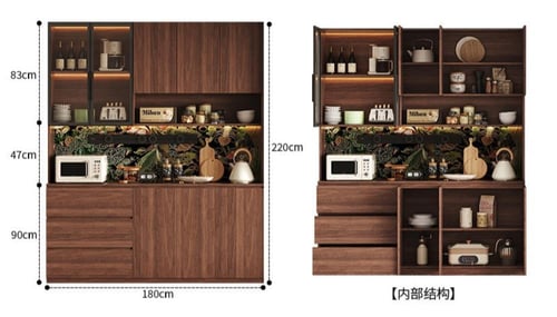 خزانة جانبية بسيطة من الخشب الصلب