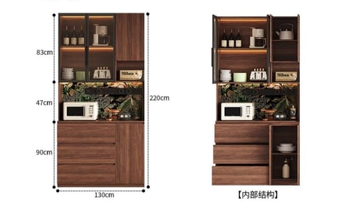 خزانة جانبية بسيطة من الخشب الصلب