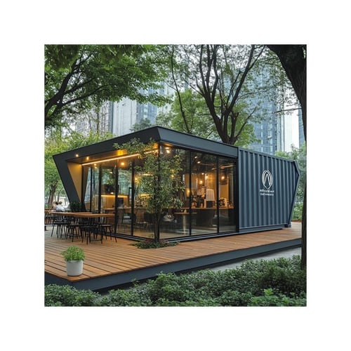 متجر حاوية جاهز بواجهة بنورامية عصريه بطابع مستقبل...