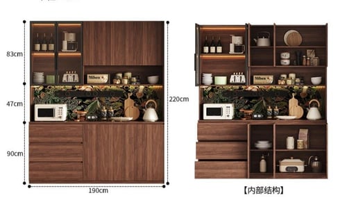 خزانة جانبية بسيطة من الخشب الصلب