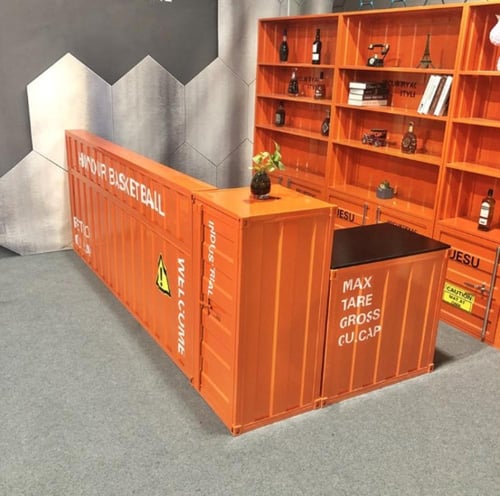 كاونتر أستقبال على شكل كونتينر بمقاسات مختلفة