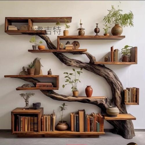 ديكور جداري رفوف بتصميم ريفي