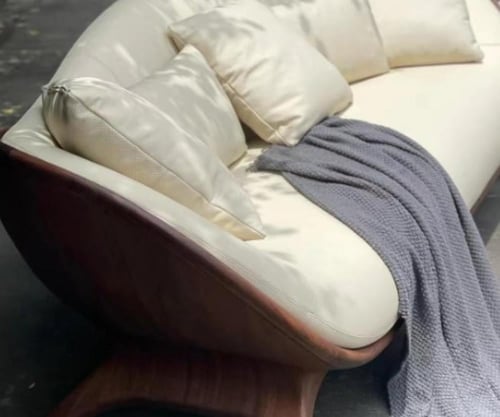 أريكة فاخرة بتصميم أنيق من خشب الجوز الأسود – مزيج...