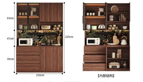 خزانة جانبية بسيطة من الخشب الصلب