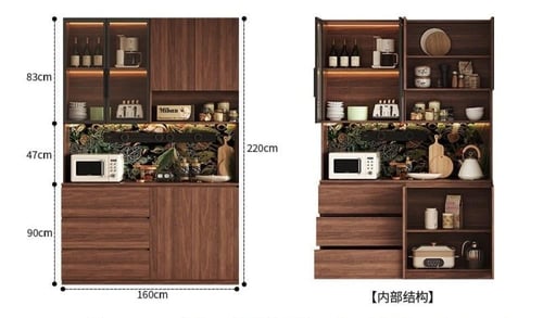 خزانة جانبية بسيطة من الخشب الصلب