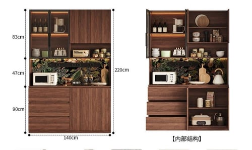 خزانة جانبية بسيطة من الخشب الصلب