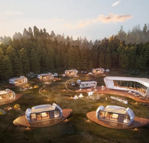 منزل حاوية فاخر عصري وموقع تخييم خارجي وموقع إقامة...