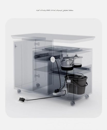 طاولة شاي وقهوة متحركه مرنه قابلة لتحويل لطاولة عم...