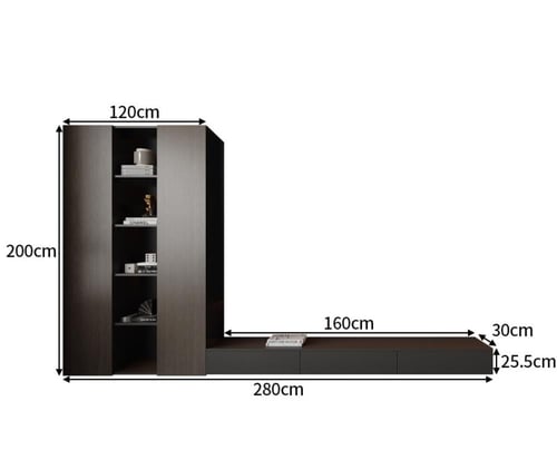 طاولة تلفزيون وخزانة بتصميم إيطالي فاخرة