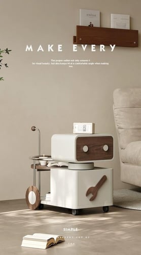 طاولة جانبية إيطالية بتصميم عربة: حيث تلتقي الأناق...