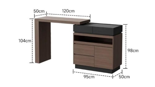 خزانة طعام مكتب بار إيطالية متعددة الوظائف قابلة ل...