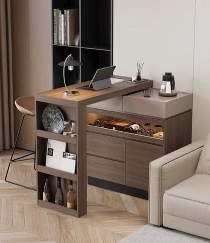 خزانة طعام مكتب بار إيطالية متعددة الوظائف قابلة ل...