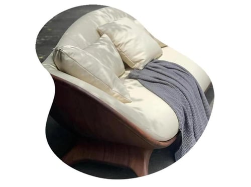 أريكة فاخرة بتصميم أنيق من خشب الجوز الأسود – مزيج...