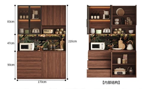 خزانة جانبية بسيطة من الخشب الصلب