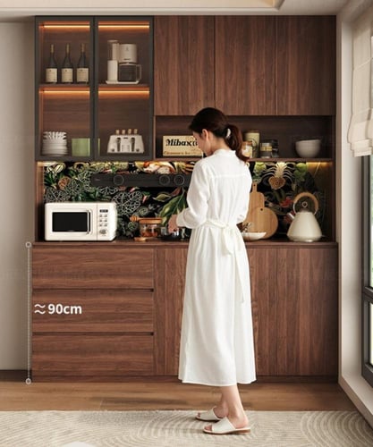 خزانة جانبية بسيطة من الخشب الصلب