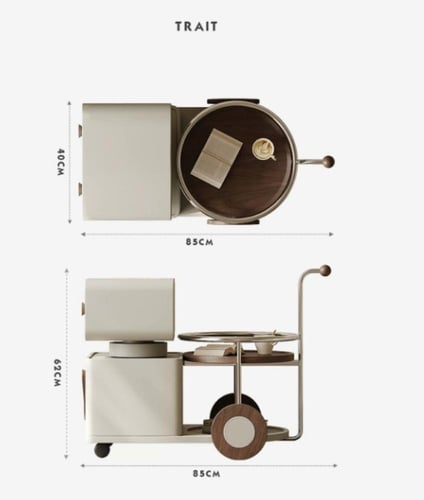 طاولة جانبية إيطالية بتصميم عربة: حيث تلتقي الأناق...
