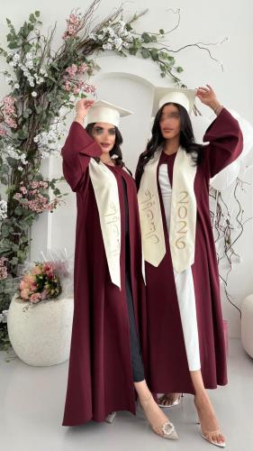 عباية تخرج برغندي