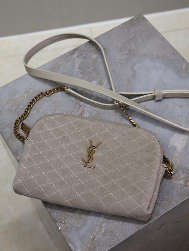 Small velvet light grey ysl