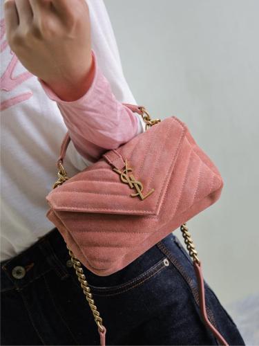 Pink velvet mini ysl