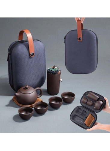 طقم شاي سيراميك من الطين الأرجواني