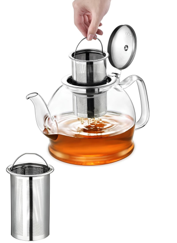 إبريق شاي زجاجي بسعة 1200 مل