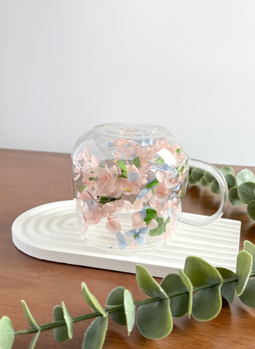 كوب قهوة زجاجي معزول مزدوج الجدار