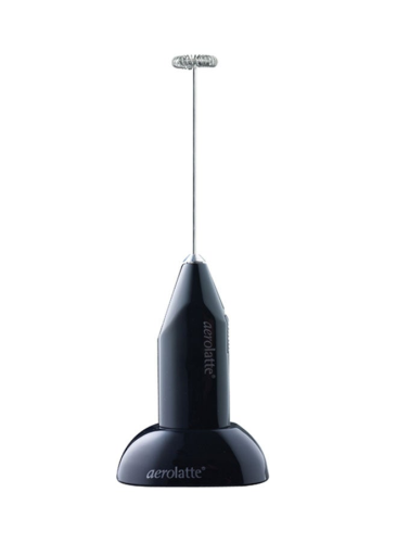 ماكينة صنع رغوة للبن مزودة بحامل أسود