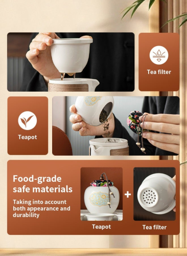 طقم شاي من البورسلين الأبيض