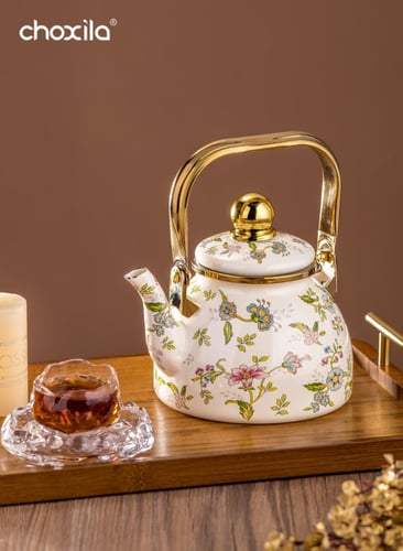 إبريق شاي أبيض غير لامع