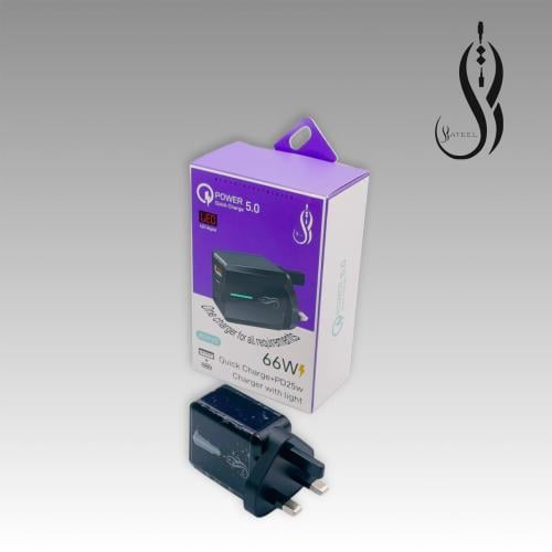 رأس شاحن 66 واط أسود