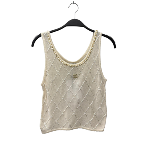 توب شانيل محبوك بنقشة ماسية