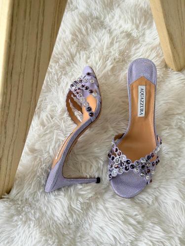 Aquazzura Crystal Embellished Mule Heels – 12 Colo...
