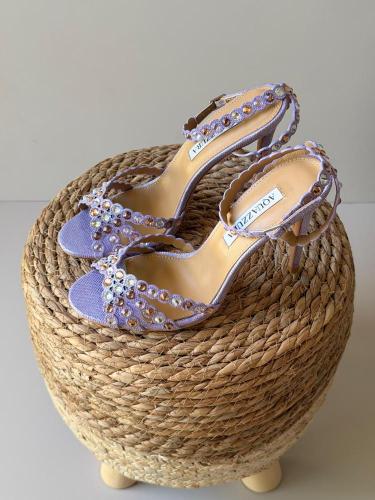 Aquazzura Crystal Embellished Strappy Heels