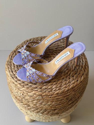 Aquazzura Crystal Embellished Mule & Sandal Heels